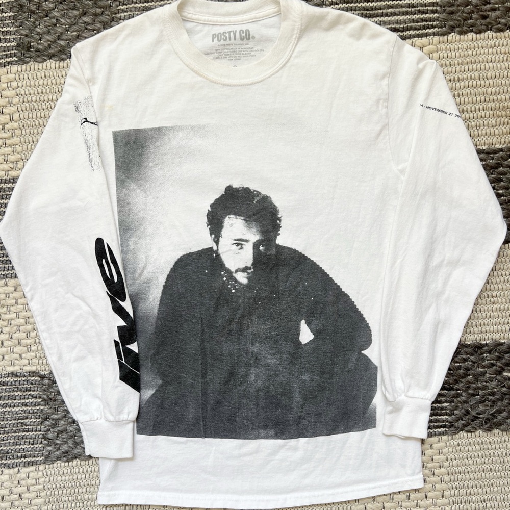 Post Malone Shirt Mens Small White Long Sleeve Music Runaway Tour Posty Co 2019